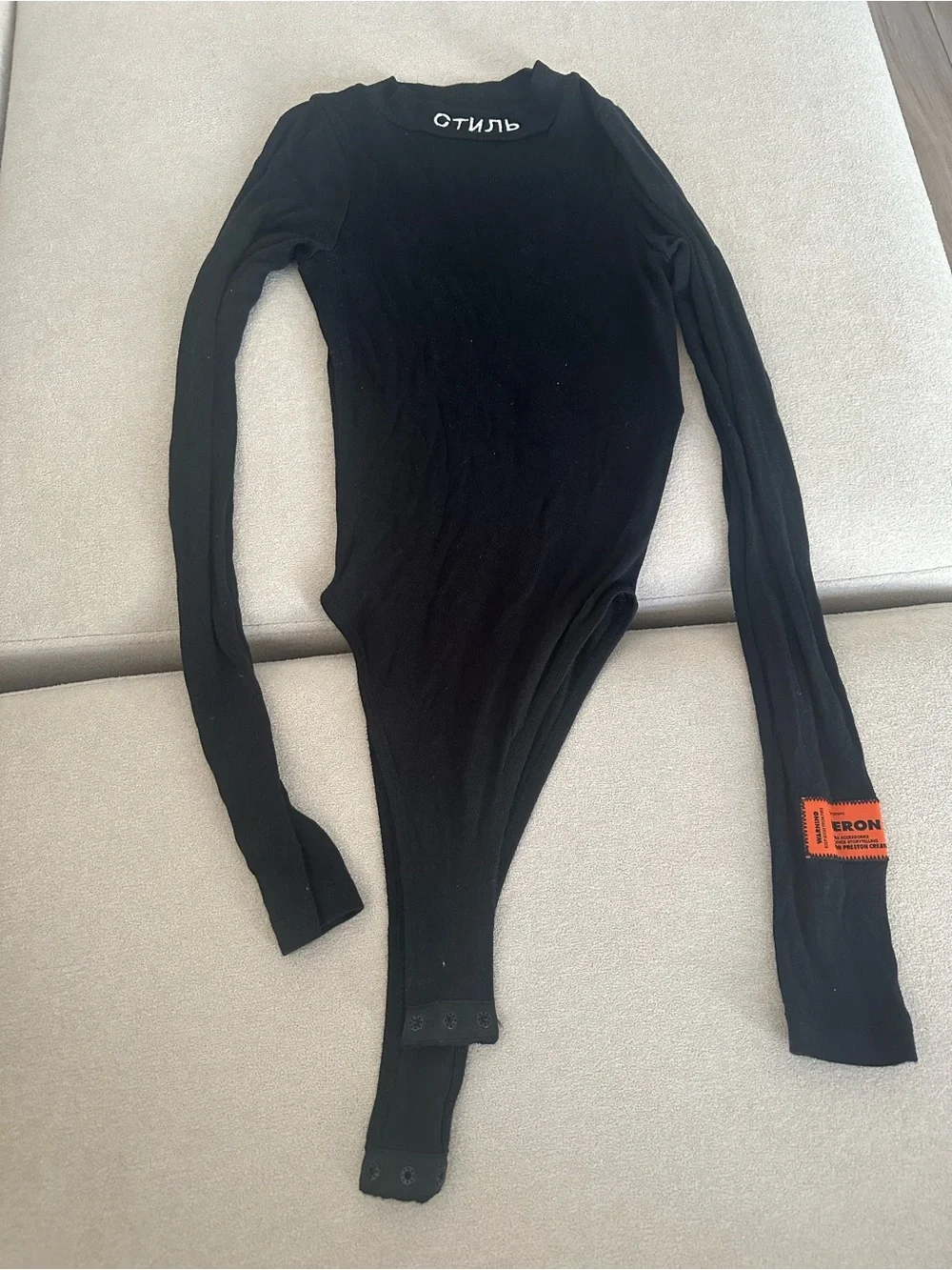 Black Long-Sleeve women’s Bodysuit - Brand Not Visible